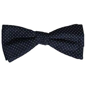 PENGUIN Men's Silk Polyester DESIGNER Bow Tie Blue Polka Dot W:2.1" EUC